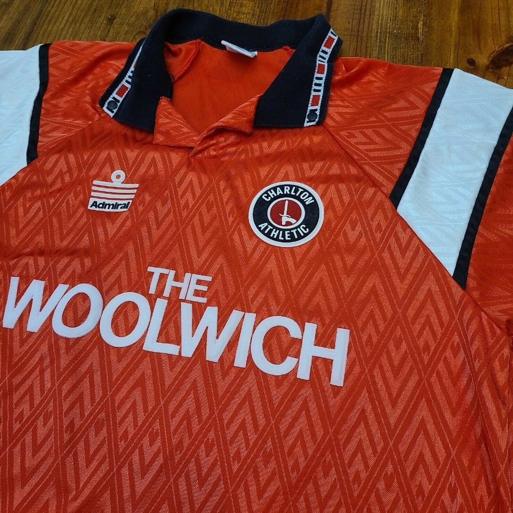 Vtg ADMIRAL CHARLTON ATHLETIC FC SHIRT AWAY Woolwich 1991/92 JERSEY 42/44 - Home